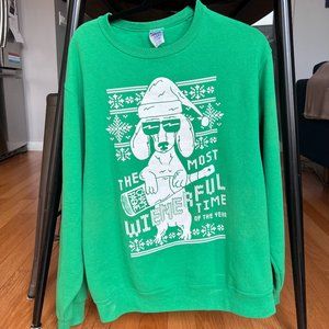 BeanGoods - Green Holiday Sweater - Christmas Weiner Dog